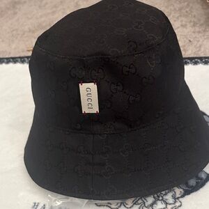 GG Monogram Black Bucket Hat
